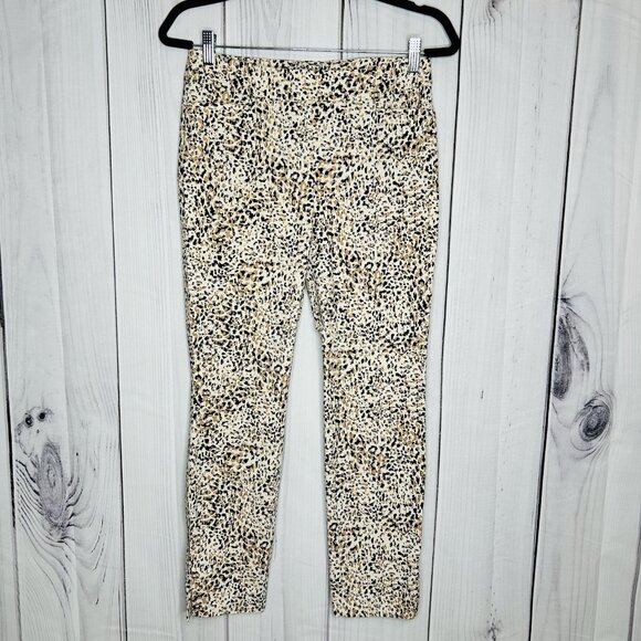 Chico's Size 00R (2R 29x26) Pants Animal Print Pockets Pull On Tapered - Picture 1 of 10